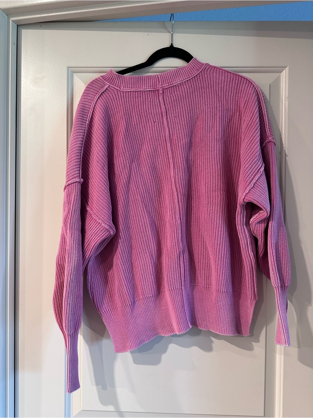 Aerie Pink Rib-Knit Crewneck Sweater